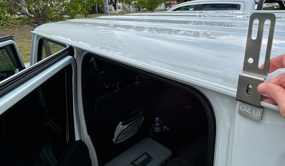 Your vehicle must have space under the gutter to be able to install the bracket/s. If there is a door, you need at least 42mm space between door and gutter