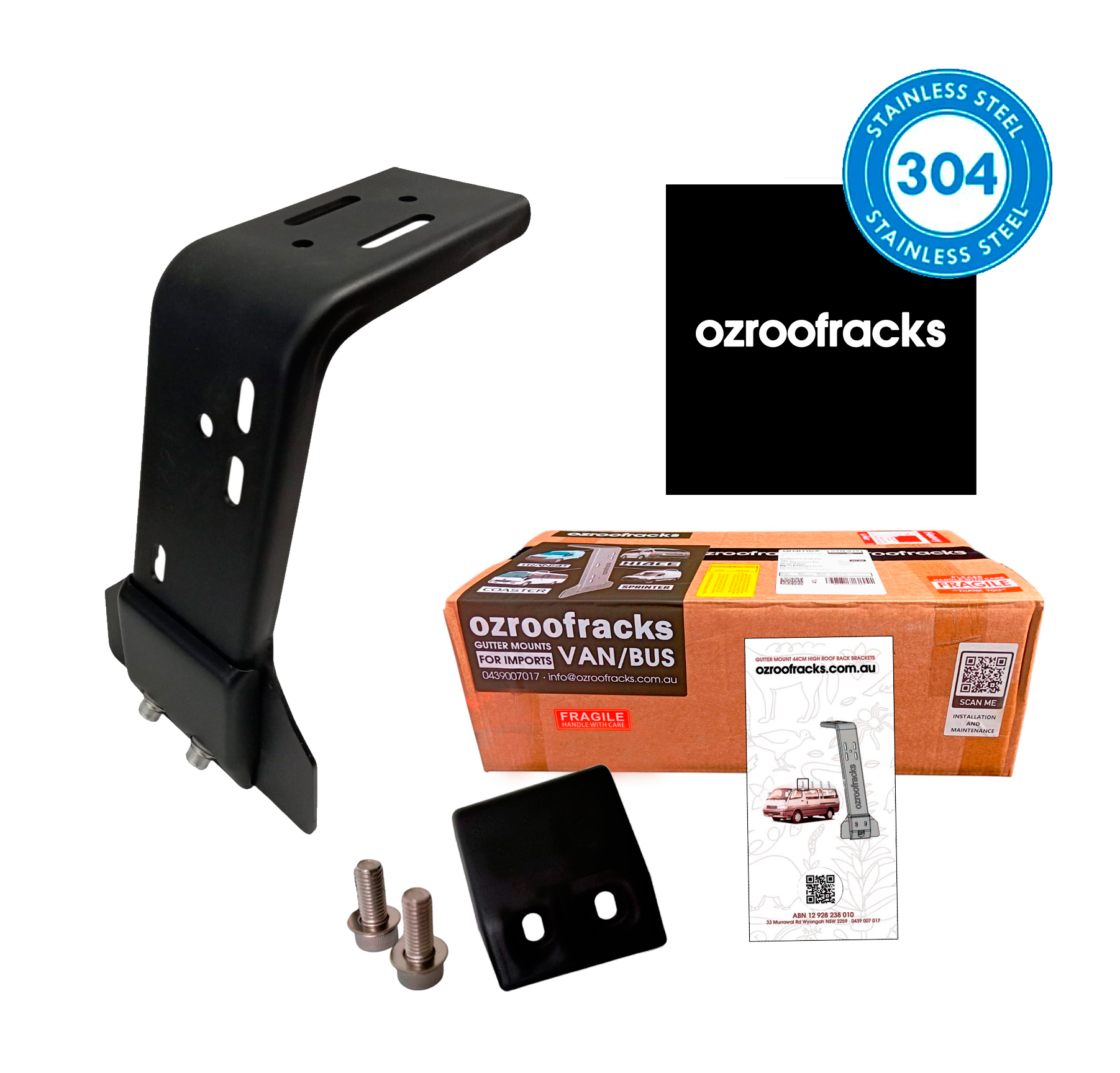 OZ21MS Stainless Steel Multislot Bracket 23.5CM Ozroofracks